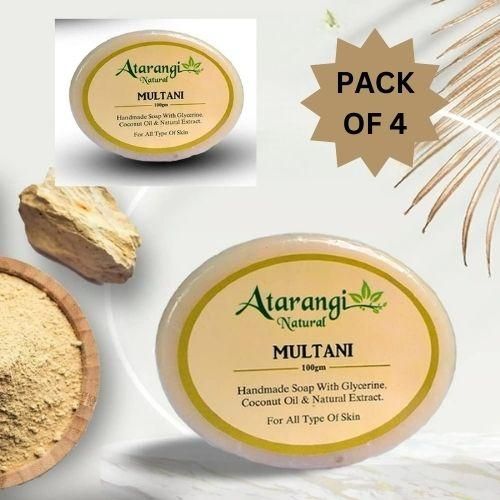 Multani Mitti Handmade Soap With Multani Mitti For Remove Pimple Marks (Pack Of 4)