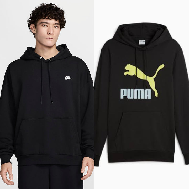 Men's Oversize PUMA & Nike Black Hoodie Buy 1 Get 1 Free