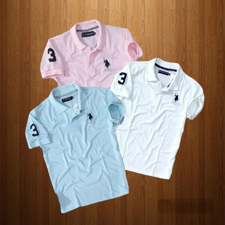 POLO Tshirts pack of 3  pink White SkyBlue