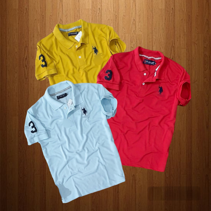 POLO Tshirts pack of 3 yellow Red Skyblue